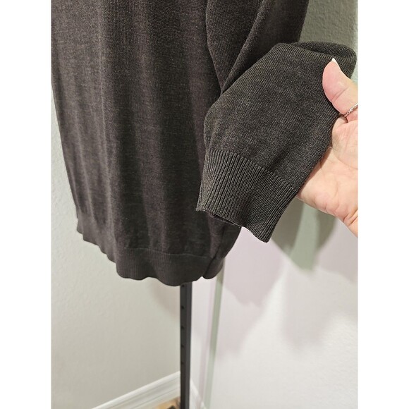 Brown 1/4 Zip Extra Fine Merino Wool Long Sleeve Base Layer Raffi Sweater Mens M - Picture 3 of 8